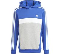 Kapuzensweatshirt ADIDAS SPORTSWEAR "TIBERIO 3STREIFEN COLORBLOCK KIDS HOODIE" Gr. 176, blau (semi lucid blue, white, medium grey heather) Kinder Sweatshirts (97455643-176)