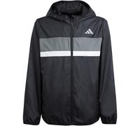 Windbreaker ADIDAS SPORTSWEAR "J TIBERIO WB", Jungen, Gr. 152, weiß (schwarz, grau four, weiß), Obermaterial: 100% Polyester, normal, Jacken (76474211-152) schwarz, grau four, weiß