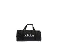 adidas Unisex Essentials Linear Duffel Bag, Black/Black/White, M