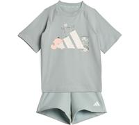 adidas TRNSTR T-Shirt + Shorts Set Kinder KC4614 - wonder sage/white 104