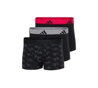 ADIDAS adidas Herren Boxershorts, 3er Pack - Trunks, Active Flex Cotton, Logo, einfarbig (4AM002) L Schwarz/Grau/Rot