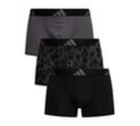 adidas Herren Boxershorts, 3er Pack - Trunks, Active Flex Cotton, Logo, einfarbig Grau/Schwarz L