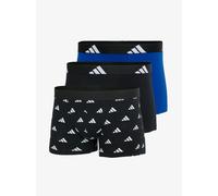 adidas Herren Boxershorts, 3er Pack - Trunks, Active Flex Cotton, Logo, einfarbig Schwarz/Weiß/Blau 2XL