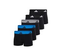 adidas Herren Boxershorts, 5er Pack - Trunks, Active Flex Cotton, Logo Schwarz/Grau/Blau XL