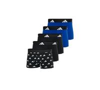 adidas Herren Boxershorts, 5er Pack - Trunks, Active Flex Cotton, Logo Schwarz/Weiß/Blau L