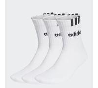 3-Streifen Linear Half-Crew Cushioned Socken, 3 Paar White / Black 40-42