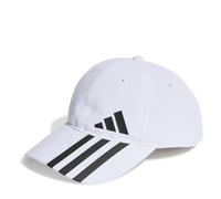 adidas Unisex 3-Stripes AEROREADY Baseball Cap, White / Black / Black, XS
