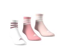 adidas Unisex 3-Stripes Cushioned Sportswear Mid-Cut Socks 3 Pairs, white/semi pink spark/sandy pink, 42-45