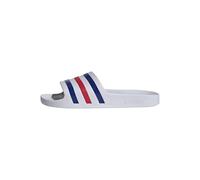 adidas Unisex Adilette Aqua Slides Sandal, Ftwr White/Pure Ruby/Semi Lucid Blue, 39 EU