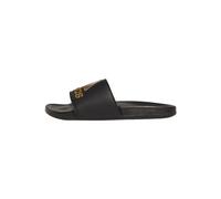 adidas Unisex Adilette Comfort Slides, Core Black/Gold Metallic/Core Black, 40.5 EU