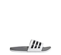 adidas Unisex Adilette Comfort Slides Sandal, White/Core Black/Grey Three, 11 US Women