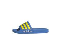 adidas Unisex Adilette Shower Slides, ray blue/yellow/ftwr white, 40.5 EU | Slide-In Sandal, Cloudfoam Cushioning, Contoured Footbed, Quick Dry, For Everyday Wear
