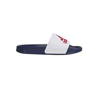adidas Unisex Adilette Shower Slides Sandal, White/Better Scarlet/Victory Blue, 9 US Men