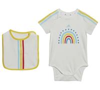 adidas Unisex Baby Body mit lätzchen, White/Bliss Blue/Impact Yellow/Bold Orange, 86