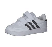adidas Unisex Baby Breaknet Lifestyle Court Two-Strap Hook-and-Loop Shoes, Cloud white/core black/core black, 25 1/2 EU