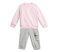 adidas Unisex Baby Essentials Linear Logo Jogger Track Suit, clear pink/white, 18-24 Months