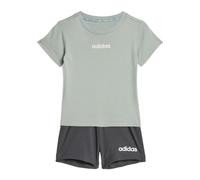 adidas Unisex Baby ESSENTIALS LINEAR LOGO T-SHIRT SET, Wonder Sage/white/white, 3-4 Years