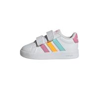 adidas Unisex Baby Grand Court 3.0 Shoes Infants, FTWR White/Bliss pink/Lucid Tangerine, 25 EU
