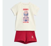 adidas Unisex Baby MARVEL SPIDER-MAN T-SHIRT SET, off white/active maroon, 18-24 Months