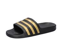 adidas Unisex Adilette Aqua Slides Slipper, Core Black/Gold Metallic/Core Black, 40.5 EU