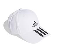Adidas Baseballkappe BBALL 3S – 3‑Streifen Twill – Weiß/Schwarz – Unisex – Einheitsgröße