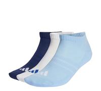 adidas Unisex CUSHIONED ESSENTIALS LOW CUT SOCKS 3 PAIR PACK, dark blue/white/glow blue, 6-7 Years
