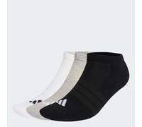 adidas Unisex Cushioned Essentials Low Cut Socks 3 Pair Pack, medium grey heather/white/black, 40-42