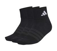 adidas Unisex Cushioned Sportswear Ankle Socks 3 Pair Pack, black/black/white, 40-42