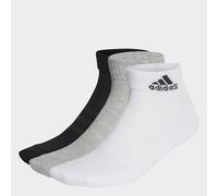 adidas Unisex Cushioned Sportswear Ankle Socks 3 Pairs, Medium Grey Heather / White / Black, 10.5-12.5