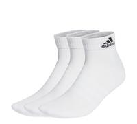 adidas Unisex Cushioned Sportswear Ankle Socks 3 Pairs, White / Black, 8.5-10