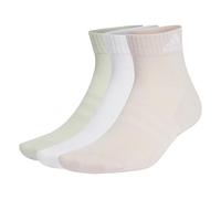 adidas Unisex Cushioned Sportswear Ankle Socks 3 Pairs, WHITE/sandy pink/linen green, 45-48
