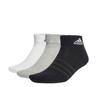 adidas Unisex Cushioned Sportswear Ankle Socks 6 Pairs, Medium Grey Heather/White/Black, 10.5-12.5