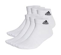 adidas Unisex Cushioned Sportswear Knöchelsocken 6 Paar, Weiß/Schwarz, 44-47