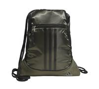 adidas Unisex-Erwachsene Alliance (12l) Lightweight Athletic Small Drawstring Team Sports Workout Bag Sackpack-Tasche, Olive Strata Green/Black/Silver Metallic, Einheitsgröße