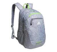 adidas Unisex-Erwachsene Foundation Backpack for Laptop, Book with Sleeve, Large Durable Athletic Gym Bag Rucksacktasche, Adi Font Madness Stone Grey/Lucid Lime Green, OSFA