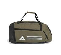adidas Unisex Essentials 3-Stripes Duffel Bag, Olive strata/White, M