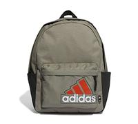adidas Unisex Essentials Seasonal Backpack, Silver Pebble/White/Preloved Red, One size