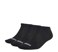 adidas Unisex Kinder Thin Linear Low-Cut Socks 3 Pairs, Black / White, 7-8 Years