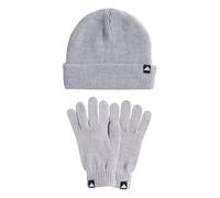 adidas Winter-Set (Mütze + Handschuhe) KB7340 - light grey heather/white 56 - 58 cm