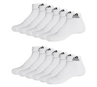 adidas Unisex Herren Damen Socken Sportsocken Cushioned Quartersocken 6 Paar, Farbe:Weiß, Größe:43-45, Artikel:- white