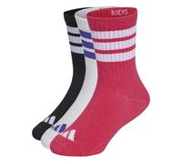 3-Streifen Kids Socken, knöchellang, mit Polsterung, 3er-Pack Black / Power Pink / Frozen Purple 34-36