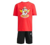 adidas Unisex Kids DISNEY MICKEY MOUSE T-SHIRT SET, pure ruby/off white, 7-8 Years
