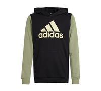 adidas Unisex Kids Essentials Big Logo Colorblock Kids Hoodie Black/Tent Green/Almost Yellow 140