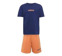 adidas Unisex Kids ESSENTIALS LINEAR LOGO T-SHIRT SET, dark blue/Dusky Orange, 4-5 Years