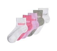 adidas Unisex Kids Kids Linear Ankle Socken, 5 Paar White/Pink Fusion/Bliss Lilac/Medium Grey He 22-24