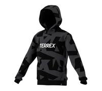 adidas Unisex Kids Terrex Kids Multi Printed Logo Hoodie, Carbon/Black, 13-14 Years