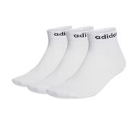 adidas Unisex Kinder Think Linear Ankle Socks 3 Pairs, White/Black, 5-6 Years