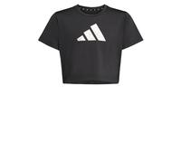 adidas Unisex Kids Training Essentials Glam Print T-Shirt Black/Silver Metallic 152