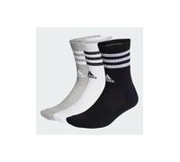 adidas Unisex Kinder 3-Stripes Cushioned Crew Socks 3 Pairs, Medium Grey Heather/White/Black/White, 5-6 Years
