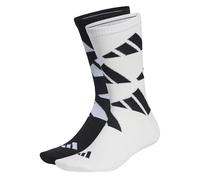 adidas Unisex Kinder AEROREADY Crew Logo Brand Love Socks 2 Pairs, White / Black, 7-8 Years